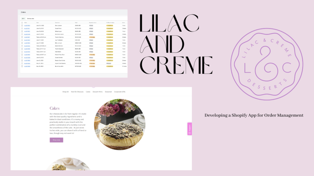 Lilac and Creme: Boost Shopify App Integration and Order Management